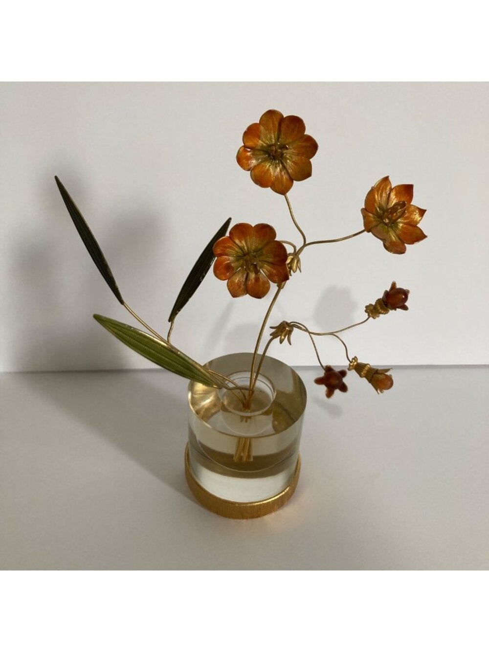 Jane Hutcheson for Gorham Lucite Enameled Fleurs des Siècles Floral Arrangement